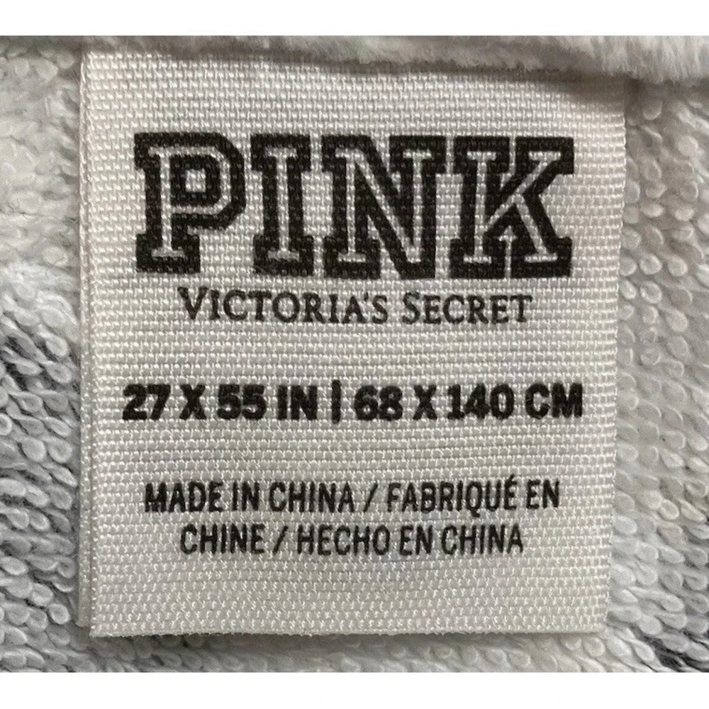 Victoria's Secret PINK Polka Dot Plush Spa Bath Wrap Towel Cover Up Smiley Face